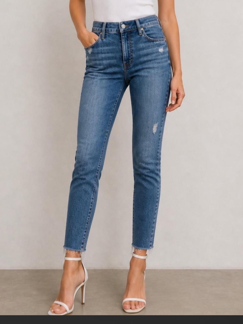 MOTHER The Stunner Ankle Fray Graffiti Girl Jeans